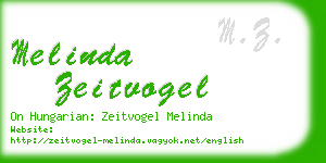 melinda zeitvogel business card
